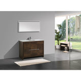 KubeBath Dolce Modern Single Bathroom Vanity with White Quartz Counter-Top