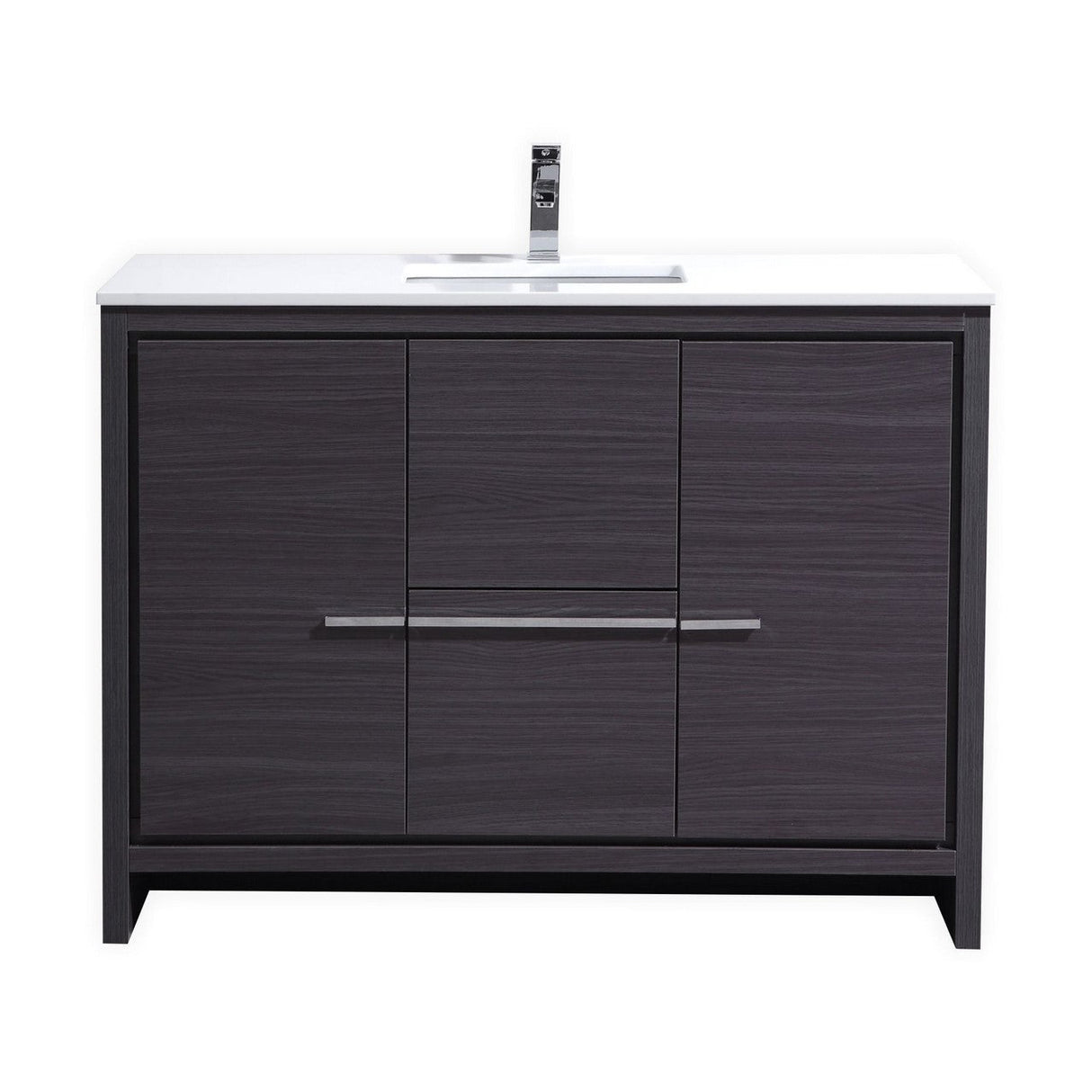 KubeBath Dolce Modern Single Bathroom Vanity with White Quartz Counter-Top