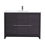 KubeBath Dolce Modern Single Bathroom Vanity with White Quartz Counter-Top