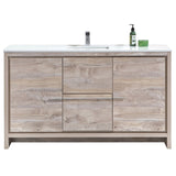 KubeBath Dolce Modern Single Bathroom Vanity with White Quartz Counter-Top