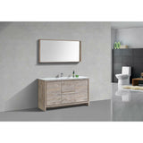 KubeBath Dolce Modern Single Bathroom Vanity with White Quartz Counter-Top