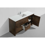 KubeBath Dolce Modern Single Bathroom Vanity with White Quartz Counter-Top