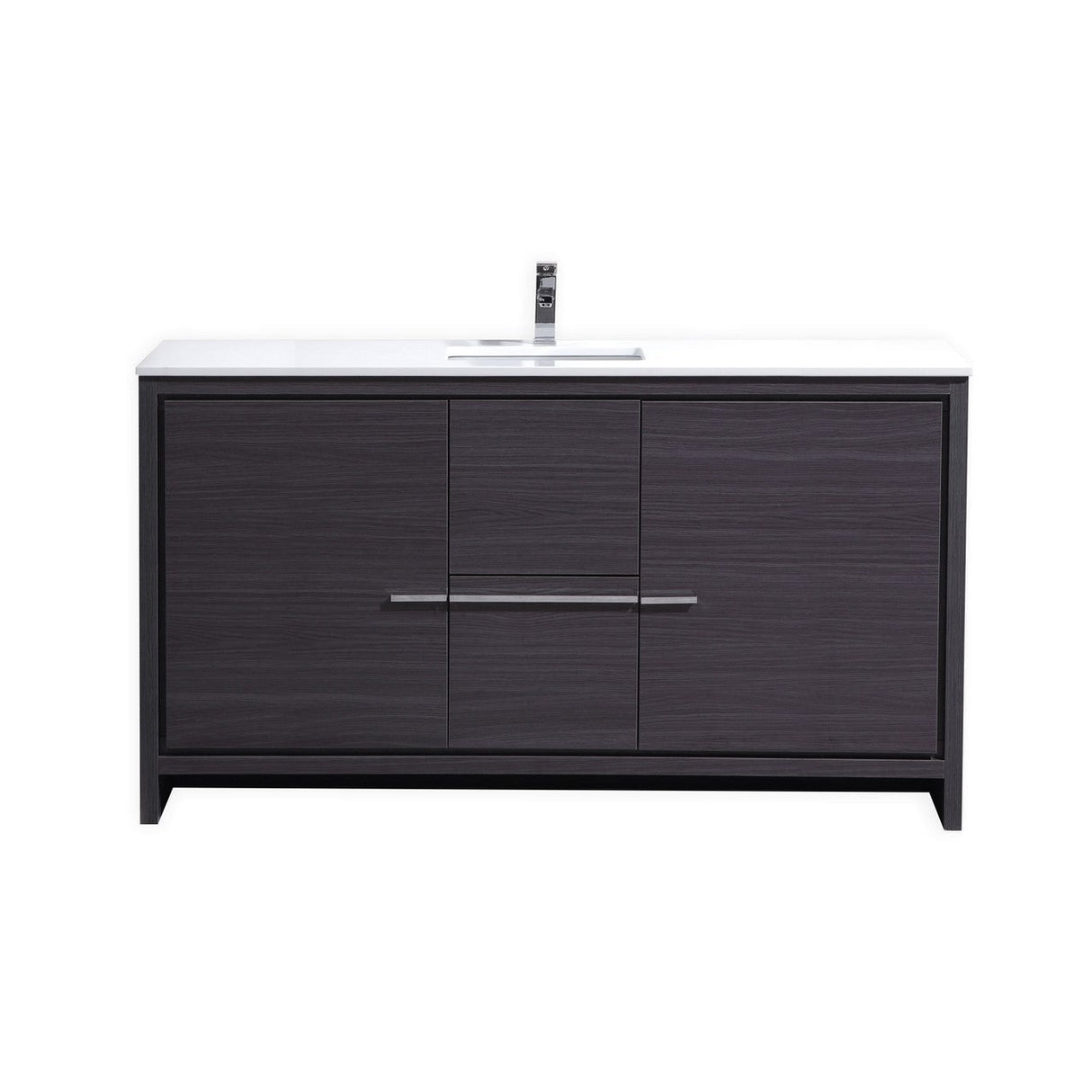 KubeBath Dolce Modern Single Bathroom Vanity with White Quartz Counter-Top