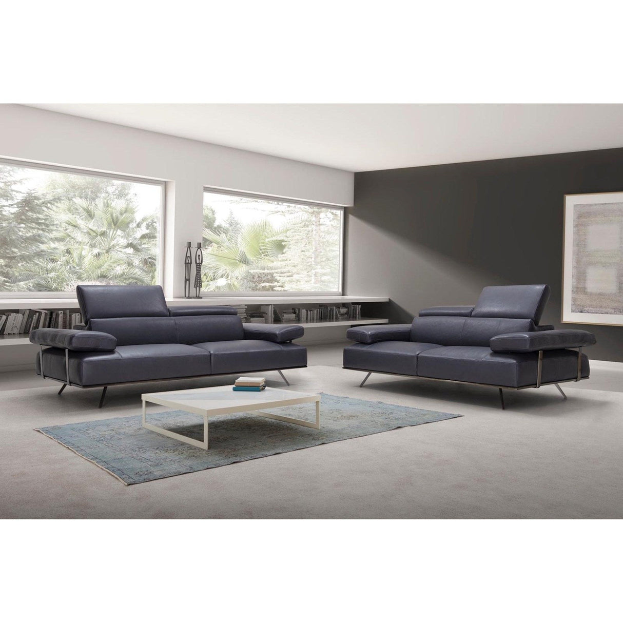 Bellini Modern Living Sofa Leather inAnthercite DANDY 05 Adrian S ANT