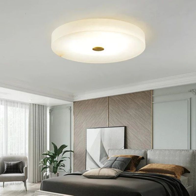 Alabaster Flush Mounted Round Led Chandelier chandeliers for dining room,chandeliers for stairways,chandeliers for foyer,chandeliers for bedrooms,chandeliers for kitchen,chandeliers for living room Rbrights 30CM  