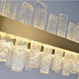 Sylvio Rectangular Glass Chandelier, Dinning Room Chandelier Lighting Fixture