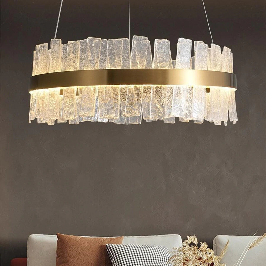 Sylvio Round Crystal Chandelier, Modern Living Room Chandelier