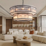 SANMARCK 2-Tier Round Chandelier 60" For Bedroom Hallway Living Room