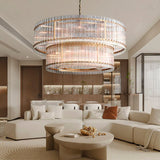 SANMARCK 2-Tier Round Chandelier 60" For Bedroom Hallway Living Room