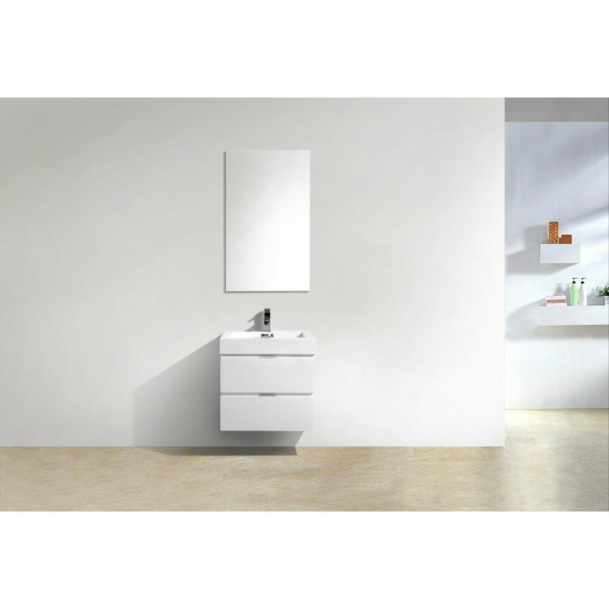 KubeBath Bliss Single Wall Mount Modern Bathroom Vanity