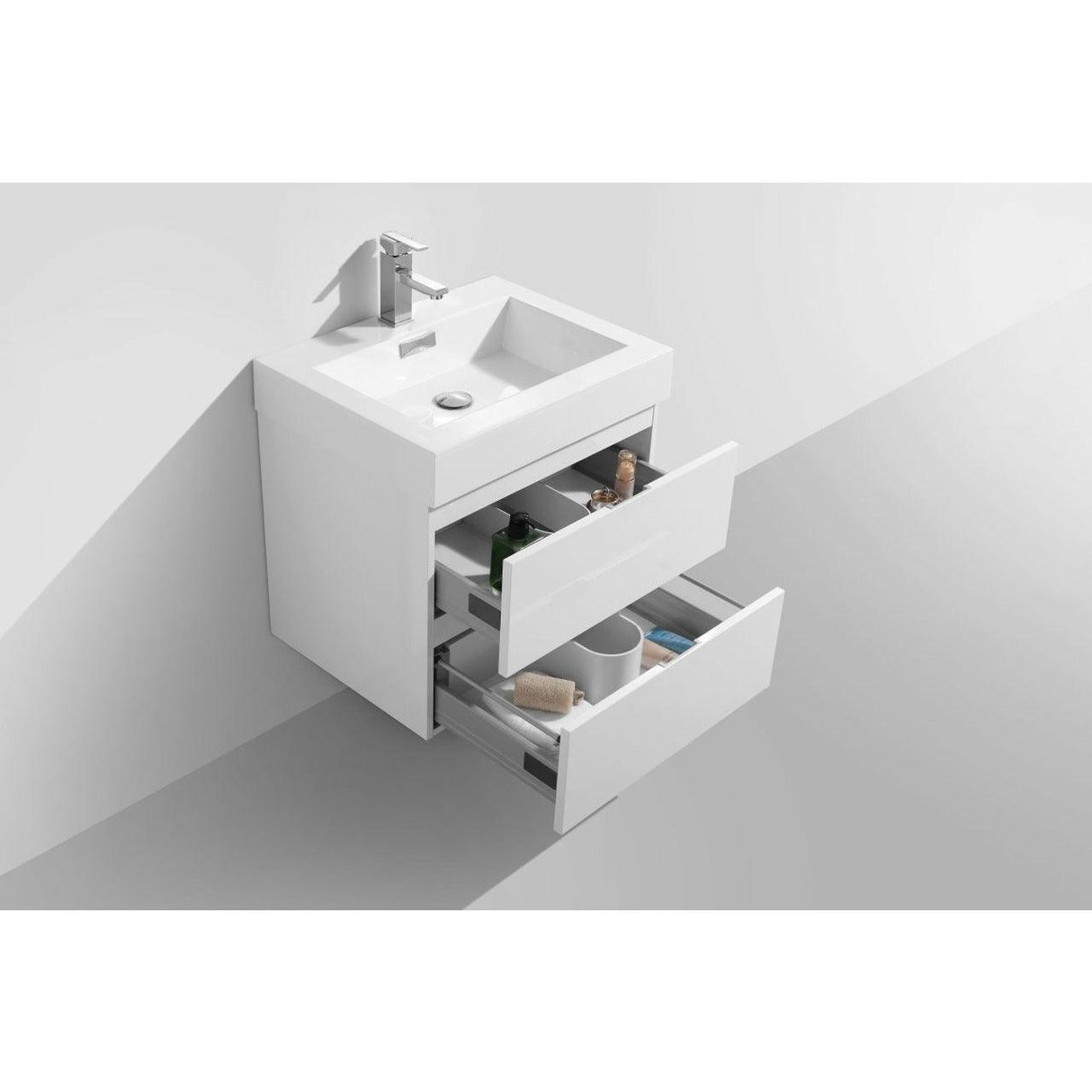 KubeBath Bliss Single Wall Mount Modern Bathroom Vanity