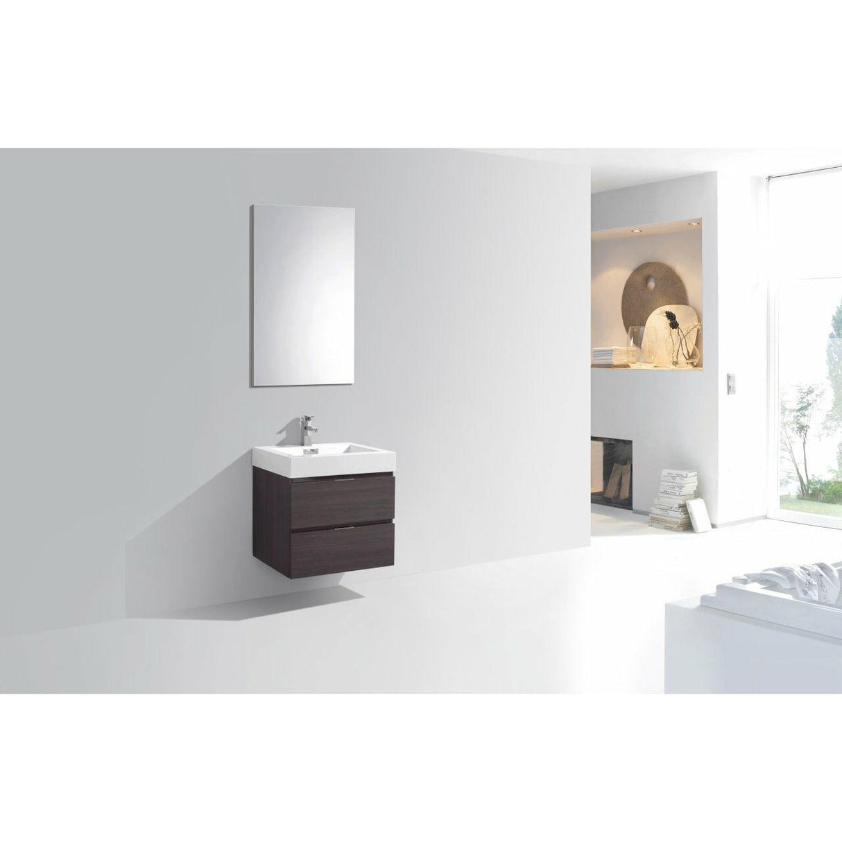 KubeBath Bliss Single Wall Mount Modern Bathroom Vanity