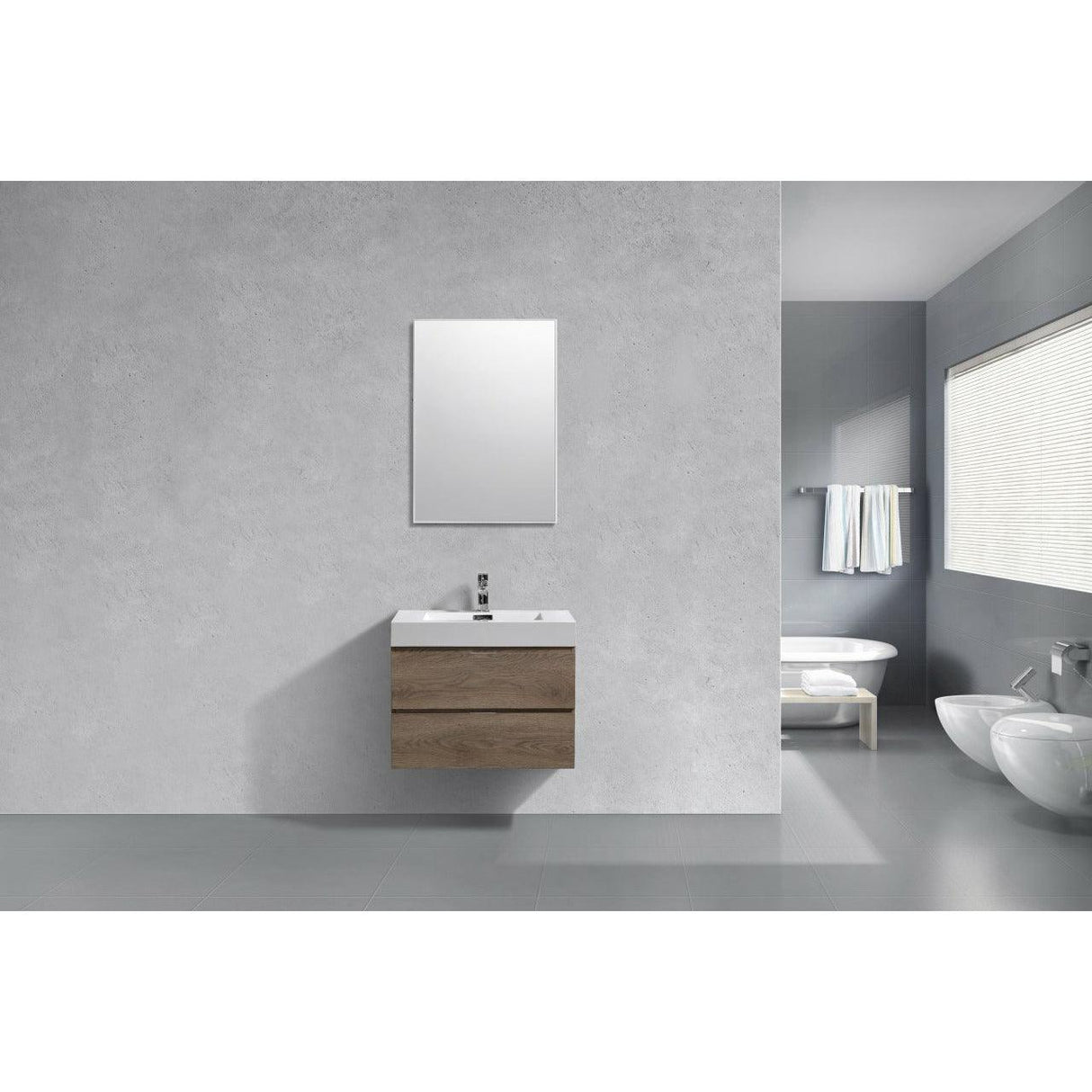 KubeBath Bliss Single Wall Mount Modern Bathroom Vanity