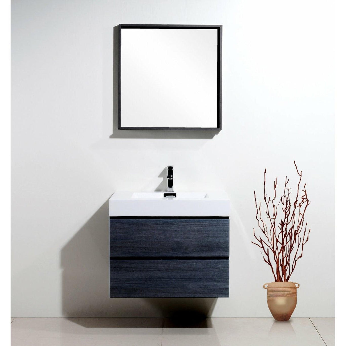 KubeBath Bliss Single Wall Mount Modern Bathroom Vanity