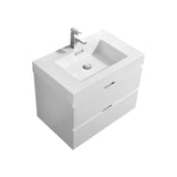 KubeBath Bliss Single Wall Mount Modern Bathroom Vanity - Sea & Stone Bath