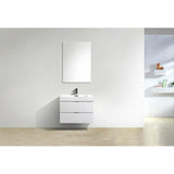 KubeBath Bliss Single Wall Mount Modern Bathroom Vanity