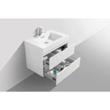 KubeBath Bliss Single Wall Mount Modern Bathroom Vanity