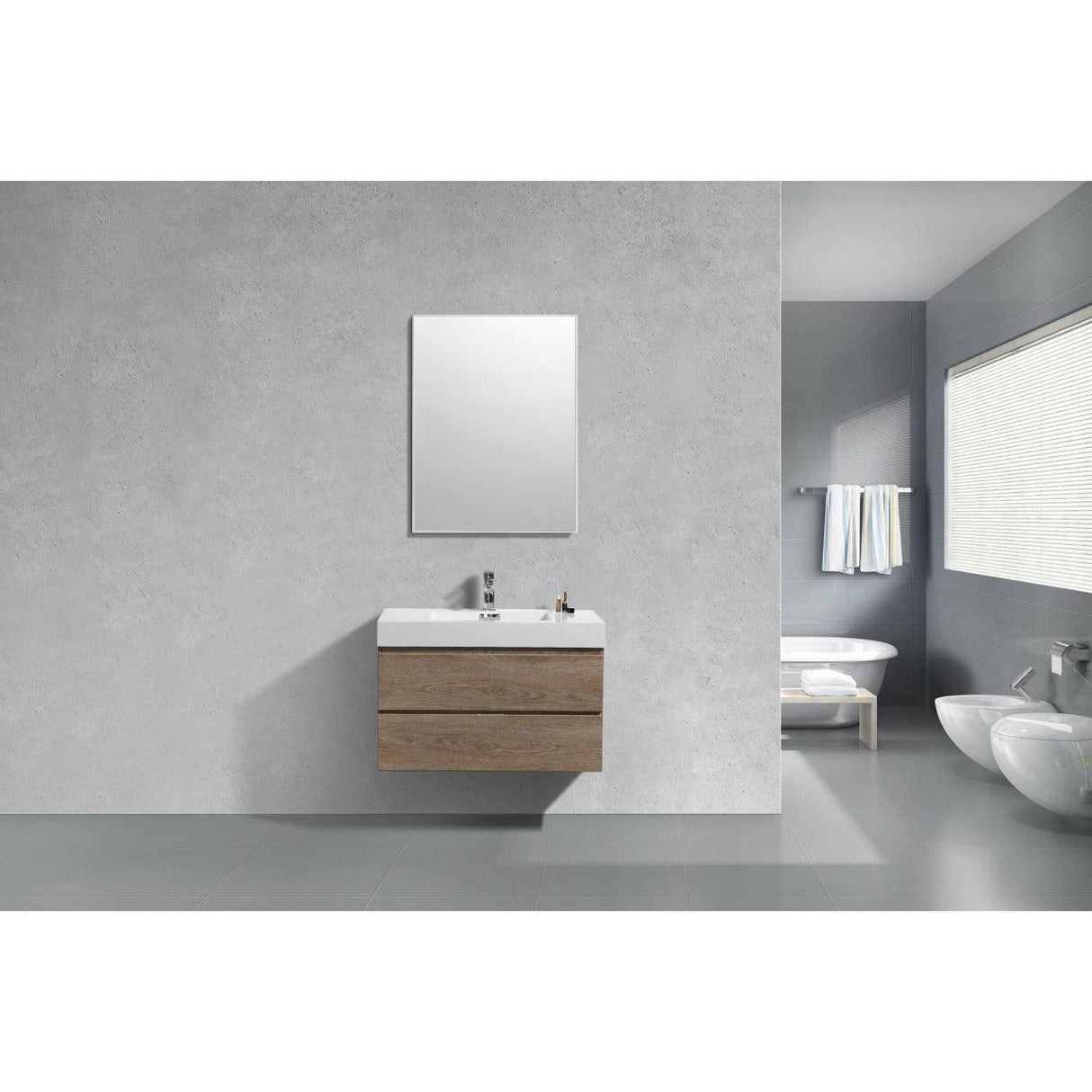 KubeBath Bliss Single Wall Mount Modern Bathroom Vanity