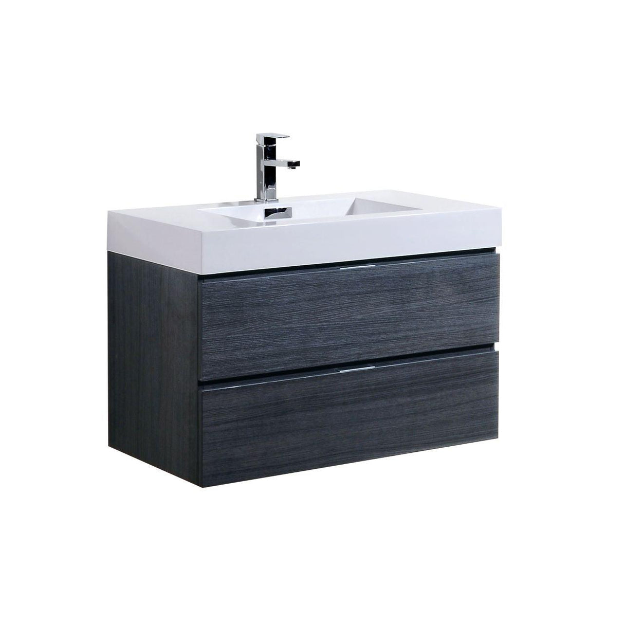 KubeBath Bliss Single Wall Mount Modern Bathroom Vanity - Sea & Stone Bath