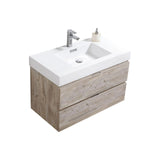 KubeBath Bliss Single Wall Mount Modern Bathroom Vanity - Sea & Stone Bath