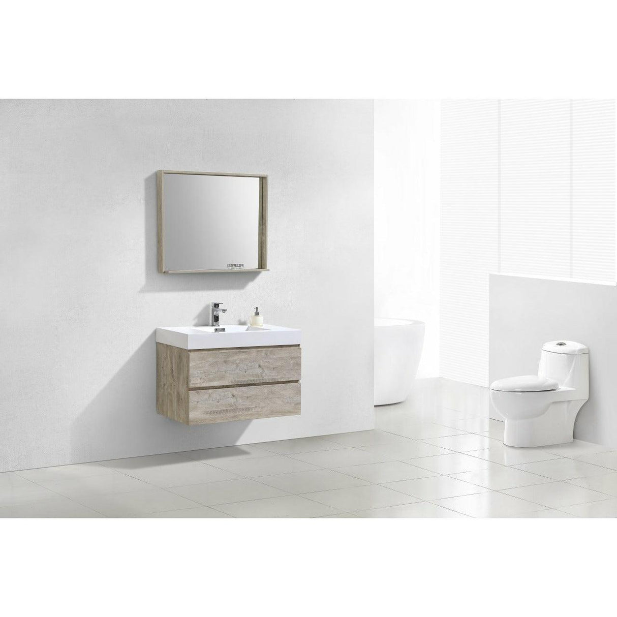 KubeBath Bliss Single Wall Mount Modern Bathroom Vanity