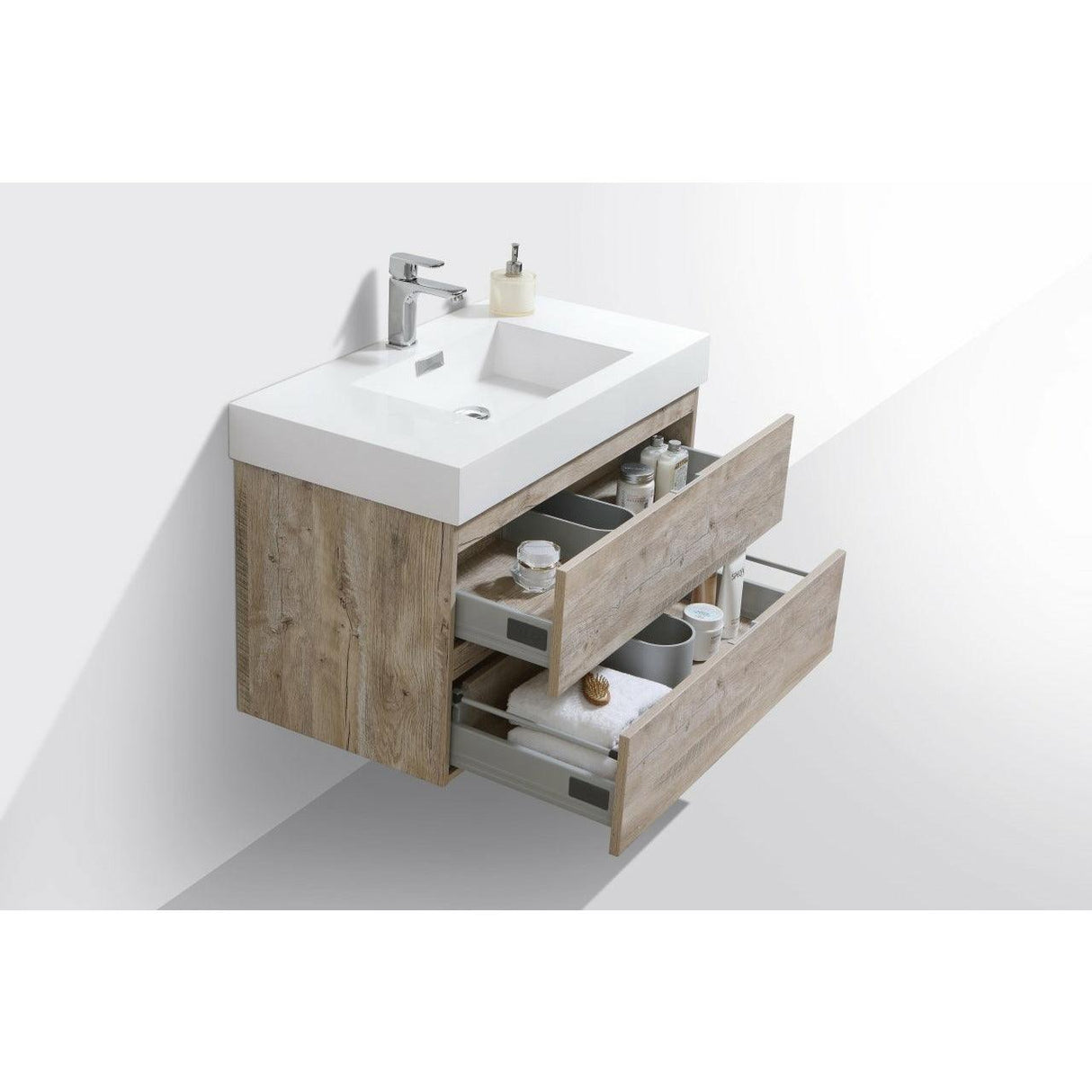 KubeBath Bliss Single Wall Mount Modern Bathroom Vanity