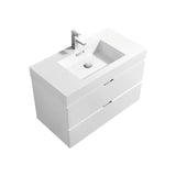 KubeBath Bliss Single Wall Mount Modern Bathroom Vanity - Sea & Stone Bath