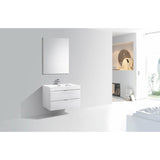 KubeBath Bliss Single Wall Mount Modern Bathroom Vanity