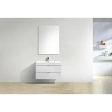 KubeBath Bliss Single Wall Mount Modern Bathroom Vanity