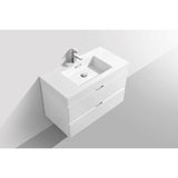 KubeBath Bliss Single Wall Mount Modern Bathroom Vanity