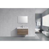 KubeBath Bliss Single Wall Mount Modern Bathroom Vanity