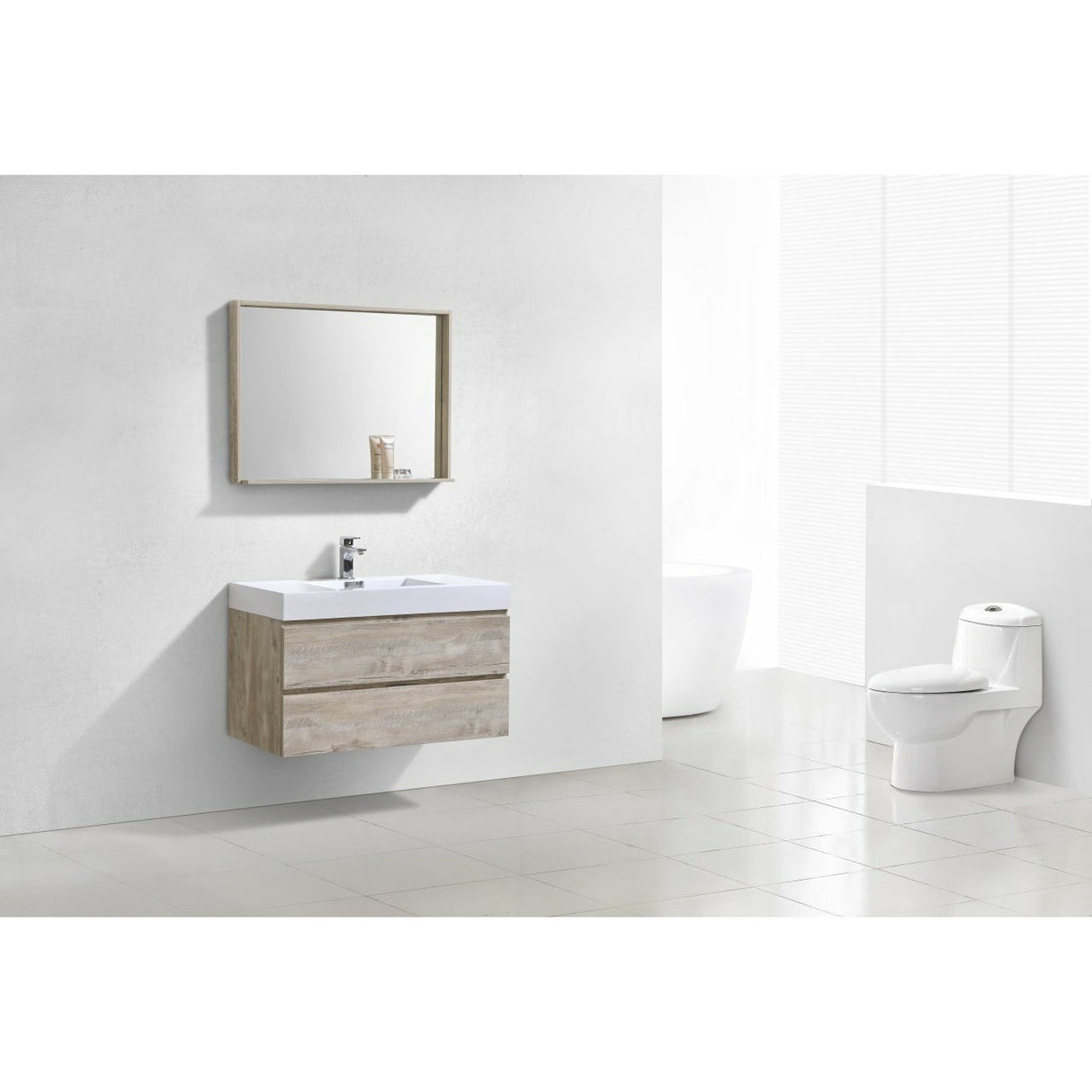 KubeBath Bliss Single Wall Mount Modern Bathroom Vanity