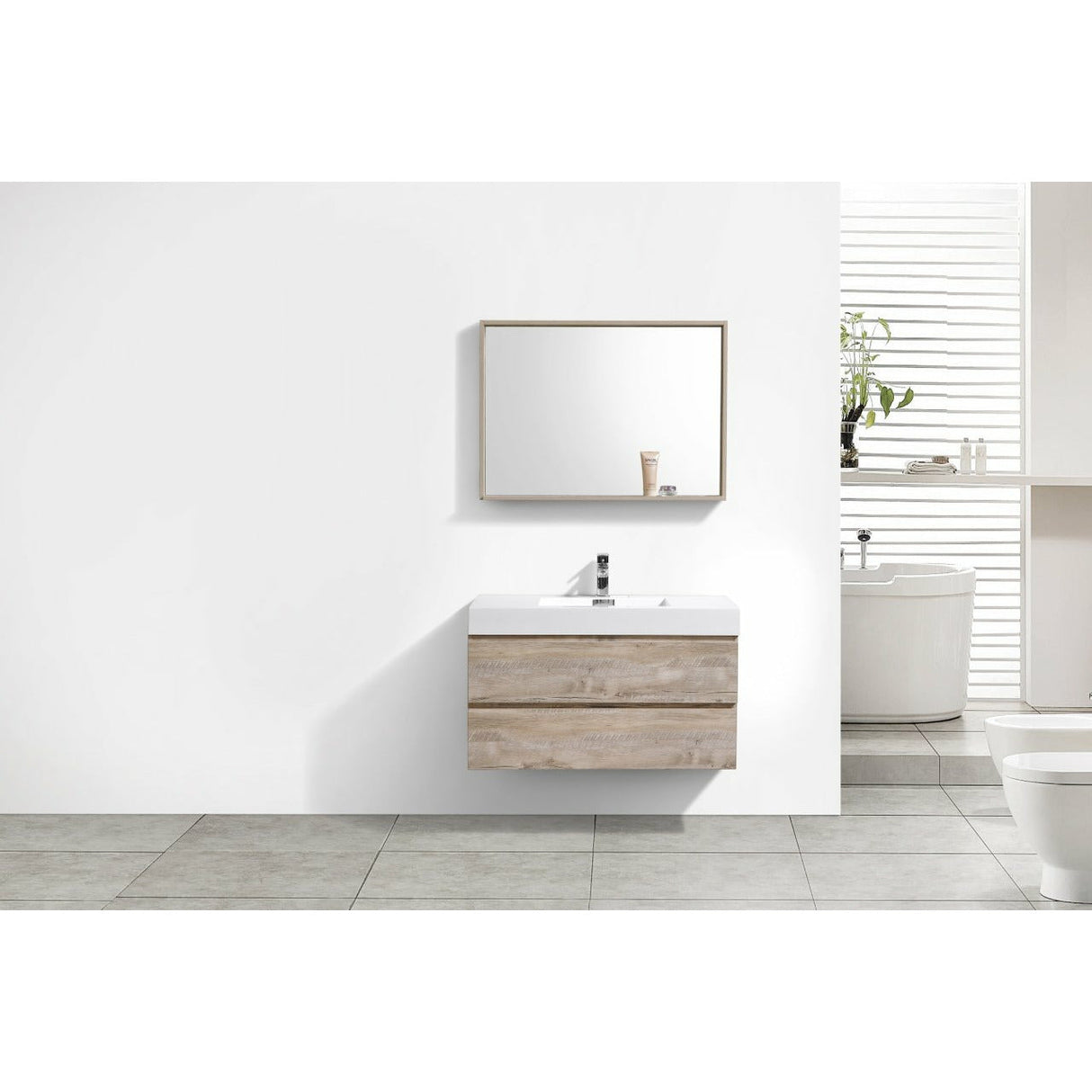 KubeBath Bliss Single Wall Mount Modern Bathroom Vanity