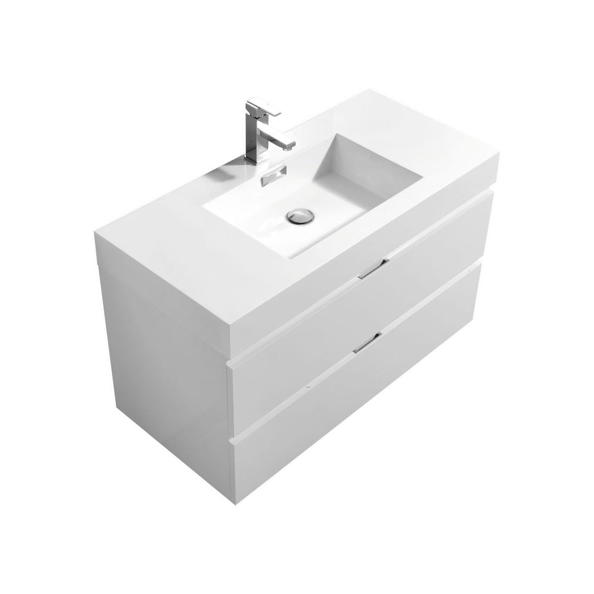 KubeBath Bliss Single Wall Mount Modern Bathroom Vanity