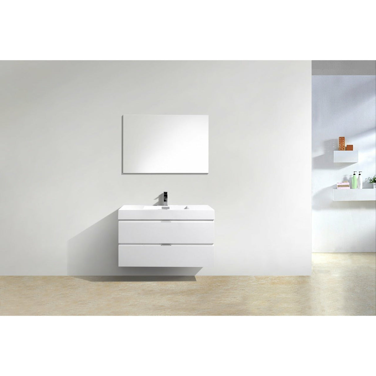 KubeBath Bliss Single Wall Mount Modern Bathroom Vanity