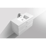 KubeBath Bliss Single Wall Mount Modern Bathroom Vanity