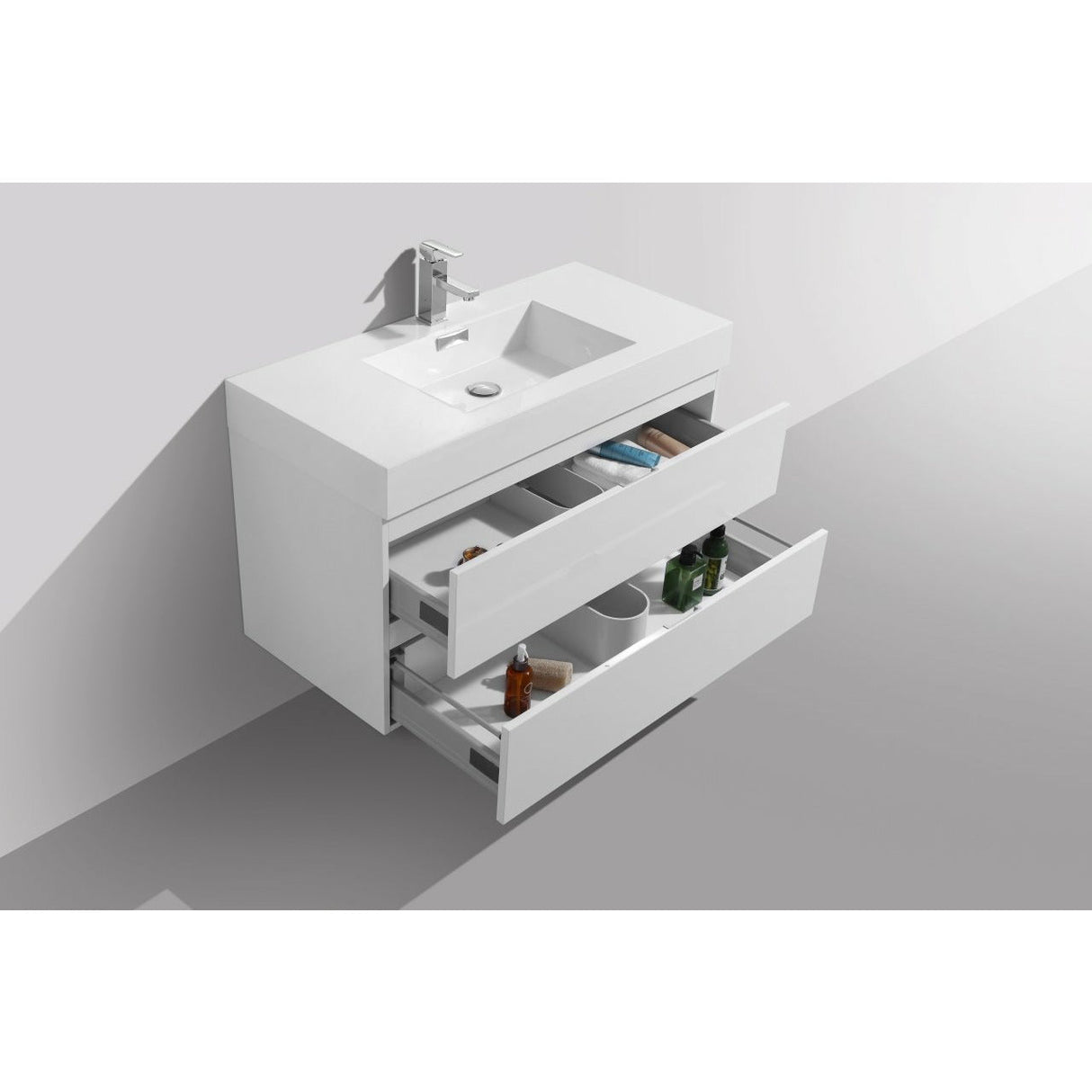 KubeBath Bliss Single Wall Mount Modern Bathroom Vanity