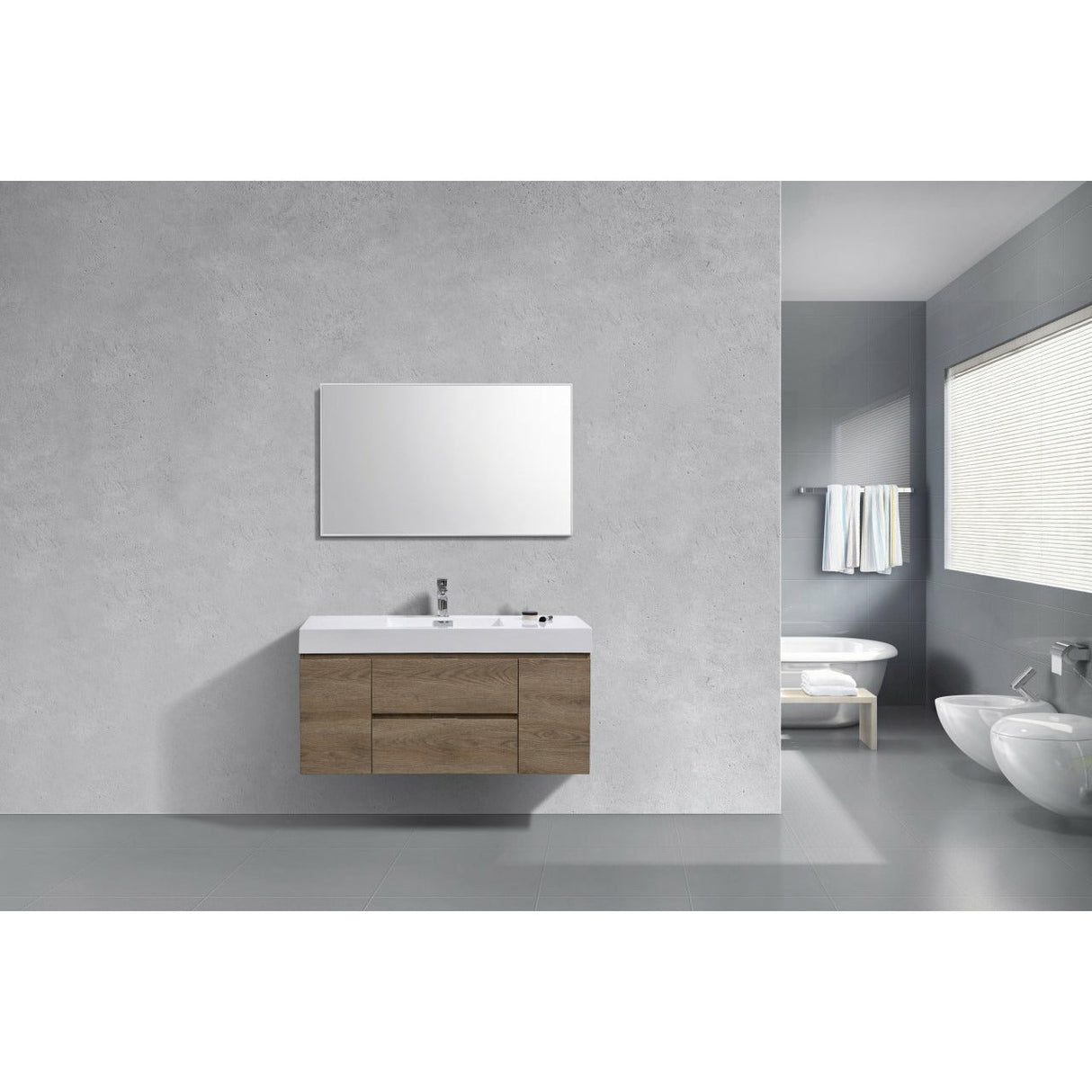 KubeBath Bliss Single Wall Mount Modern Bathroom Vanity