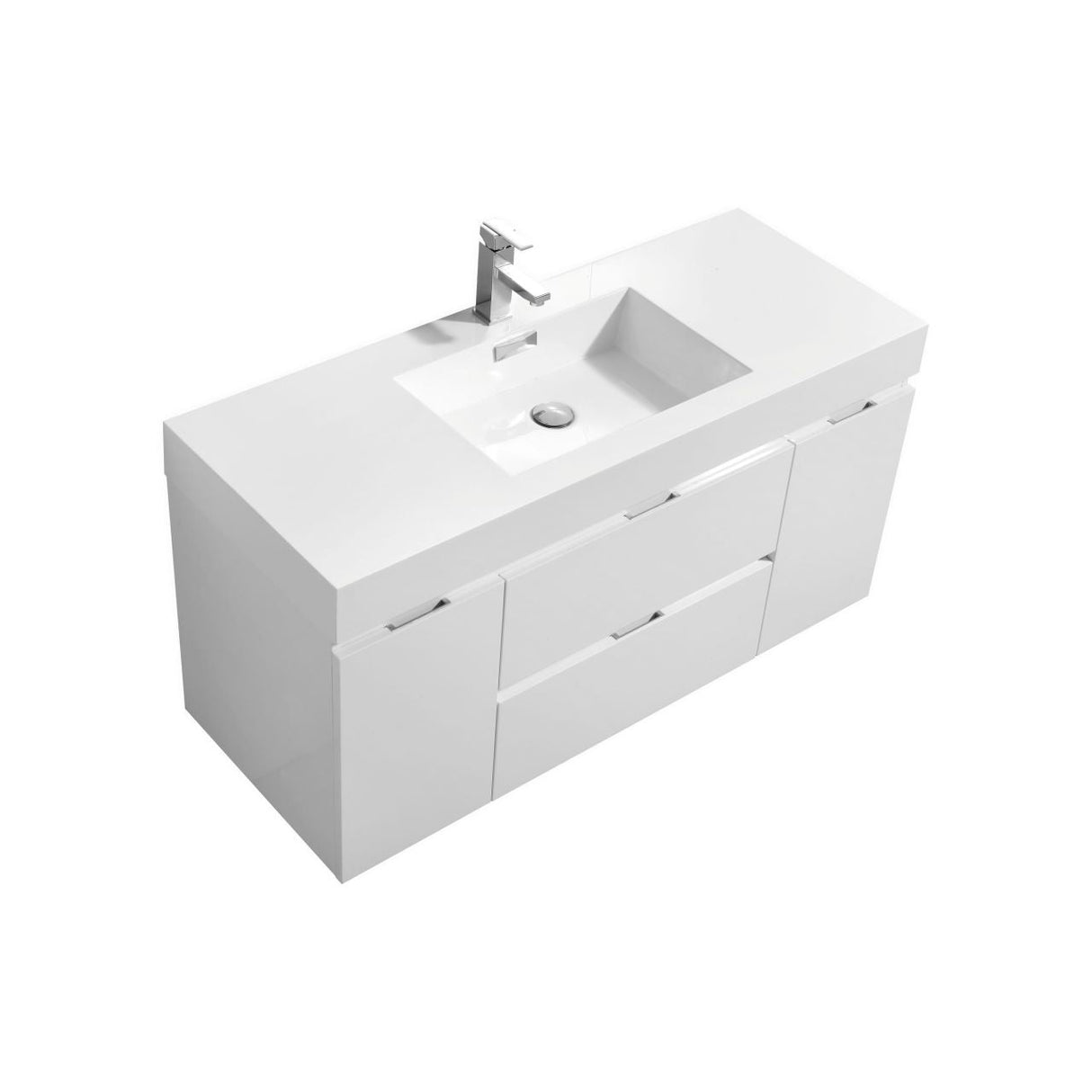 KubeBath Bliss Single Wall Mount Modern Bathroom Vanity