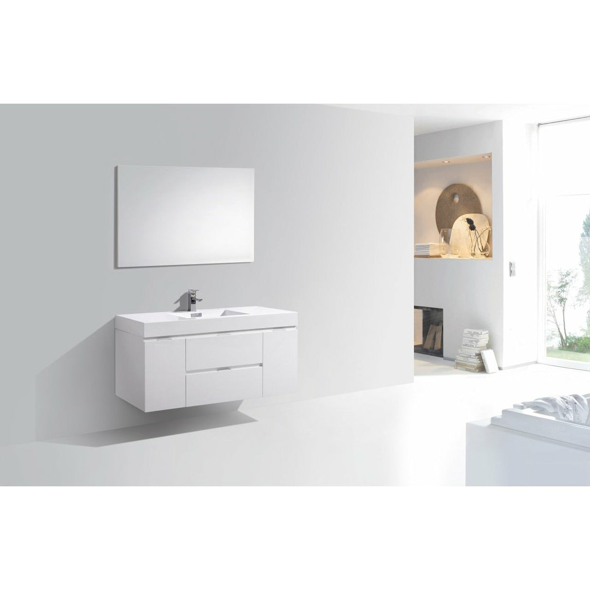 KubeBath Bliss Single Wall Mount Modern Bathroom Vanity