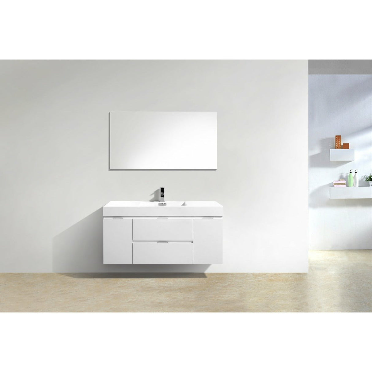 KubeBath Bliss Single Wall Mount Modern Bathroom Vanity