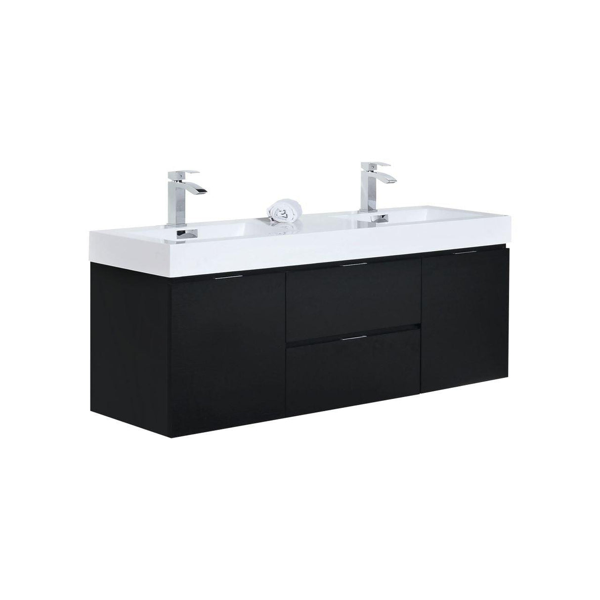 KubeBath Bliss Double Wall Mount Modern Bathroom Vanity - Sea & Stone Bath