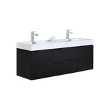 KubeBath Bliss Double Wall Mount Modern Bathroom Vanity - Sea & Stone Bath