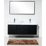 KubeBath Bliss Double Wall Mount Modern Bathroom Vanity