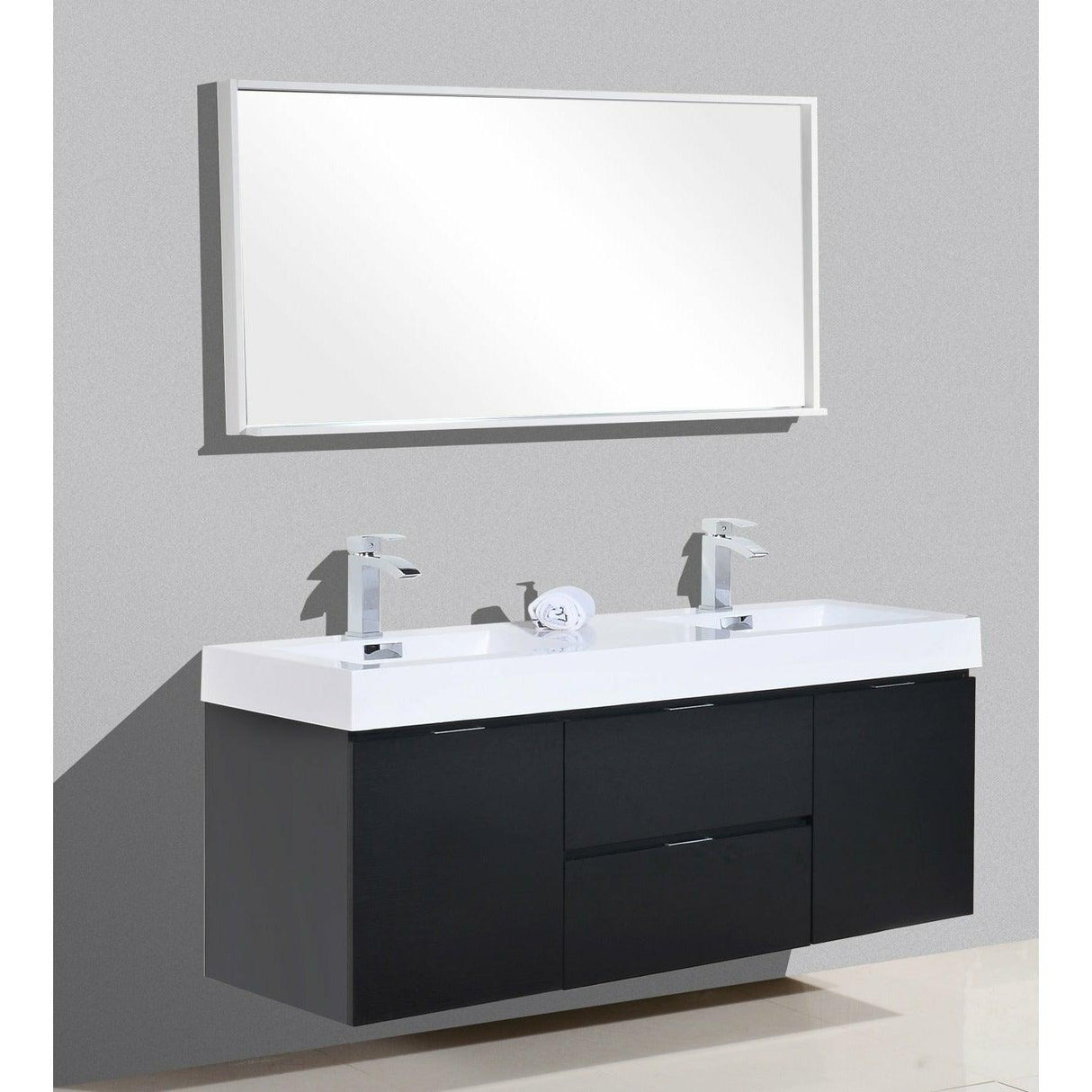 KubeBath Bliss Double Wall Mount Modern Bathroom Vanity