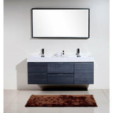 KubeBath Bliss Double Wall Mount Modern Bathroom Vanity