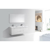 KubeBath Bliss Double Wall Mount Modern Bathroom Vanity