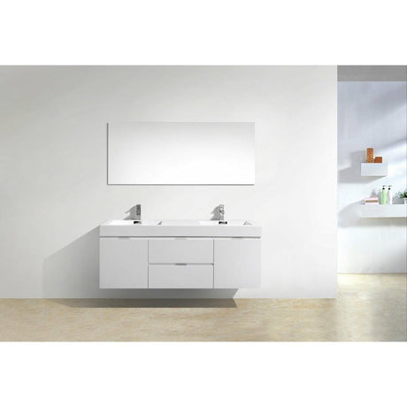 KubeBath Bliss Double Wall Mount Modern Bathroom Vanity