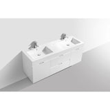 KubeBath Bliss Double Wall Mount Modern Bathroom Vanity