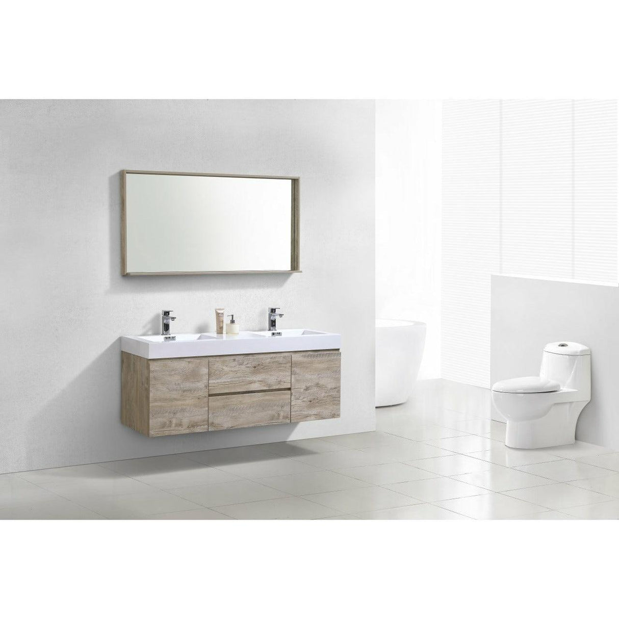 KubeBath Bliss Double Wall Mount Modern Bathroom Vanity